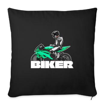 Motorcycle Lifestyle / Motorcycle / Motorcycles biker - Sofa pillowcase 17,3'' x 17,3'' (45 x 45 cm) - black - Front