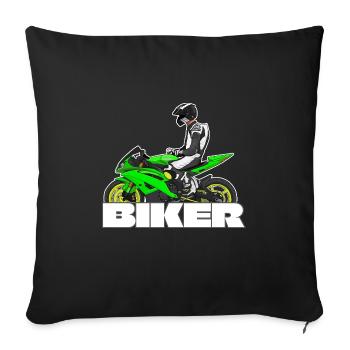 Motorcycle Lifestyle / Motorcycle / Motorcycles biker - Sofa pillowcase 17,3'' x 17,3'' (45 x 45 cm) - black - Front