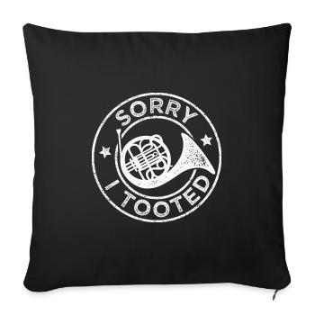Français orchestre de cors musiciens fanfare - Housse de coussin décorative 45 x 45 cm - noir - Devant
