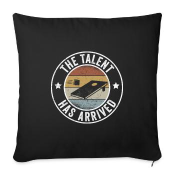 Cornhole, le talent est là - Housse de coussin décorative 45 x 45 cm - noir - Devant