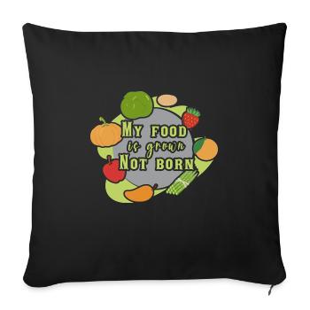 Vegan Fleischlos Tierlieb & Veganer - Sofakissenbezug 45 x 45 cm - Schwarz - Vorne