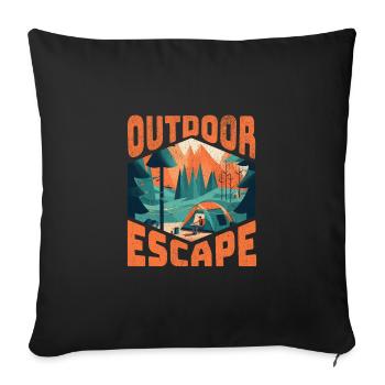 Outdoor Escape - Sofa pillowcase 17,3'' x 17,3'' (45 x 45 cm) - black - Front