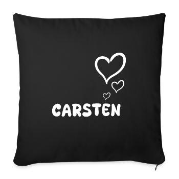 Geschenk für Carsten - Sofakissenbezug 45 x 45 cm - Schwarz - Vorne