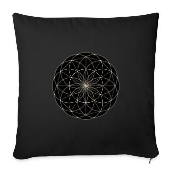 Heilige Geometrie Blume - Sofakissenbezug 45 x 45 cm - Schwarz - Vorne