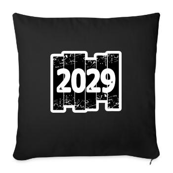 2029 - Sofa pillowcase 17,3'' x 17,3'' (45 x 45 cm) - black - Front