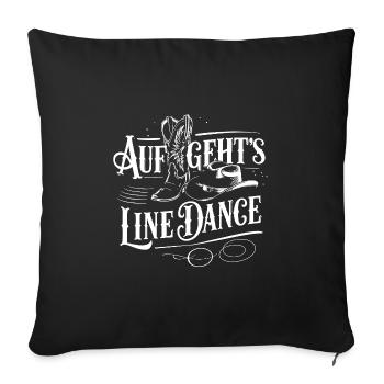 Line Dance Gruppe Training mein Tanzsport - Sofakissenbezug 45 x 45 cm - Schwarz - Vorne
