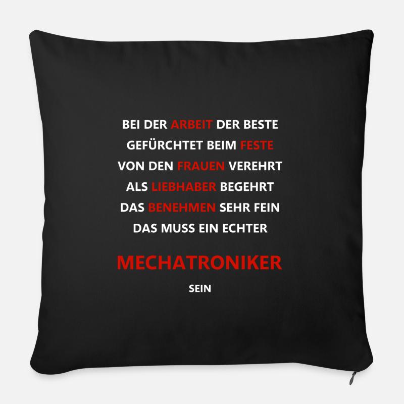 real mechatronics engineer saying shirt gift - Sofa pillowcase 17,3'' x 17,3'' (45 x 45 cm) - black