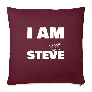 Nom du roi Steve - Housse de coussin décorative 45 x 45 cm - bordeaux - Devant