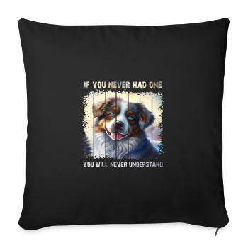 Australian Shepherd - Sofa pillowcase 17,3'' x 17,3'' (45 x 45 cm) - black - Front