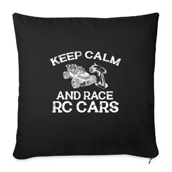 RC Auto Hobby Spruch Ferngestuertes Auto - Sofakissenbezug 45 x 45 cm - Schwarz - Vorne