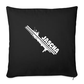 Geschenk für Jascha - Sofakissenbezug 45 x 45 cm - Schwarz - Vorne