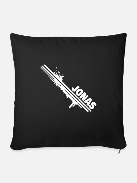 Jonas als Farbklecks - Sofakissenbezug 45 x 45 cm - Schwarz