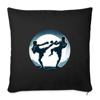 Muay Thai Fight - Sofa pillowcase 17,3'' x 17,3'' (45 x 45 cm) - black - Front