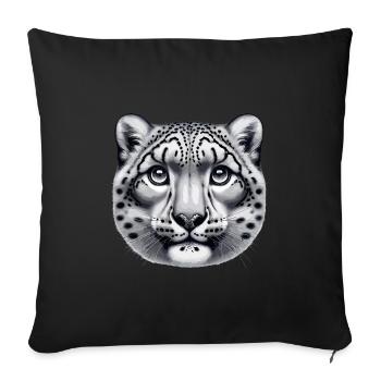 Léopard des neiges Léopard blanc Léopard - Housse de coussin décorative 45 x 45 cm - noir - Devant
