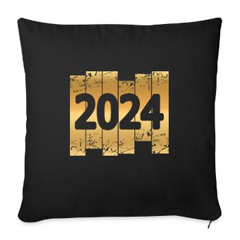 2024 - Housse de coussin décorative 45 x 45 cm - noir - Devant