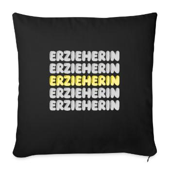 Kindergarten teacher as work - Sofa pillowcase 17,3'' x 17,3'' (45 x 45 cm) - black - Front