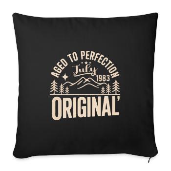 July 1983 – Legend of the Peaks and Mountains - Sofa pillowcase 17,3'' x 17,3'' (45 x 45 cm) - black - Front