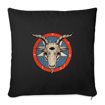 Sigil Of Baphomet - Halloween Devil 666 Pentacle - Sofa pillowcase 17,3'' x 17,3'' (45 x 45 cm) - black - Front