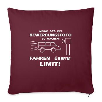 My way of taking a candid photo speed camera - Sofa pillowcase 17,3'' x 17,3'' (45 x 45 cm) - burgundy - Front