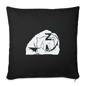 ours dessin zzz dort dormir hiberne 2703 o - Housse de coussin décorative 45 x 45 cm - noir - Devant