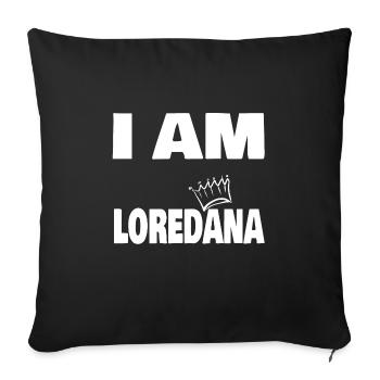 Nom de Loredana - Housse de coussin décorative 45 x 45 cm - noir - Devant