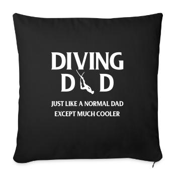 Papa plongeur - Housse de coussin décorative 45 x 45 cm - noir - Devant