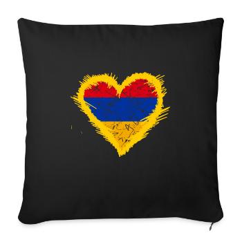 Armenia - Sofa pillowcase 17,3'' x 17,3'' (45 x 45 cm) - black - Front