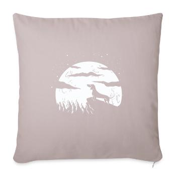 Teckel blaireau chien de la pleine lune - Housse de coussin décorative 45 x 45 cm - taupe clair - Devant
