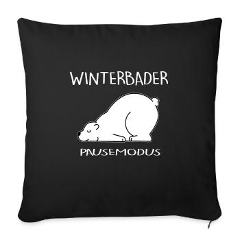 eisbader winterbader eisbär cool cold winter pause - Sofakissenbezug 45 x 45 cm - Schwarz - Vorne