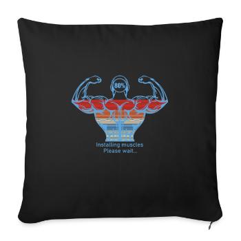 Bodybuilder Kraftsport Fitness Motiv - Sofakissenbezug 45 x 45 cm - Schwarz - Vorne