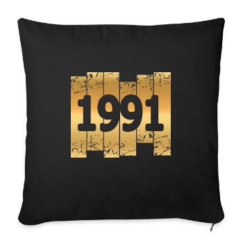 1991 - Sofa pillowcase 17,3'' x 17,3'' (45 x 45 cm) - black - Front