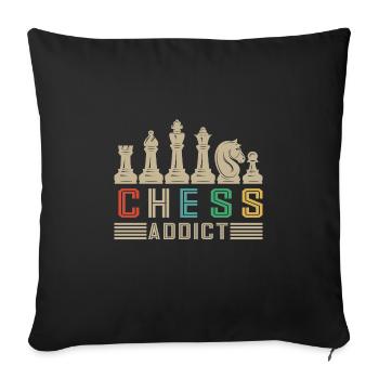 Lusitger Schachspieler Spruch I Schach - Sofakissenbezug 45 x 45 cm - Schwarz - Vorne