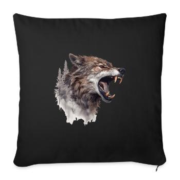 Wolf Wolf Head Scratch Marks Claws Wild Forest Hunter - Sofa pillowcase 17,3'' x 17,3'' (45 x 45 cm) - black - Front