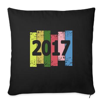 Année : 2017 - Housse de coussin décorative 45 x 45 cm - noir - Devant