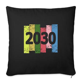 2030 - Sofa pillowcase 17,3'' x 17,3'' (45 x 45 cm) - black - Front