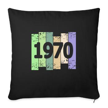 Œuvre d’art 1970 - Housse de coussin décorative 45 x 45 cm - noir - Devant