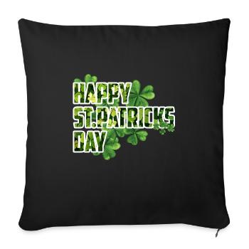 Joyeuse Saint-Patrick - Shamrock Design - Housse de coussin décorative 45 x 45 cm - noir - Devant