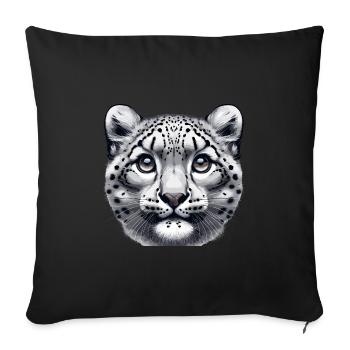 Snow Leopard Leopard White Leopard - Sofa pillowcase 17,3'' x 17,3'' (45 x 45 cm) - black - Front