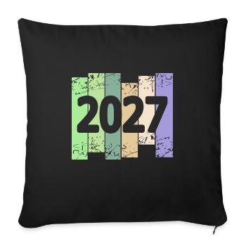 2027 - Housse de coussin décorative 45 x 45 cm - noir - Devant