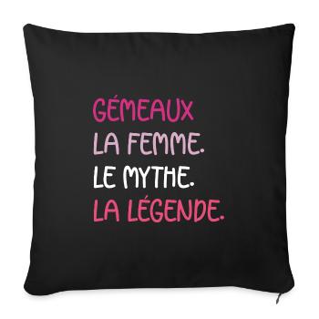 gémeaux - Housse de coussin décorative 45 x 45 cm - noir - Devant