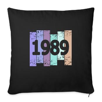 1989 - Sofa pillowcase 17,3'' x 17,3'' (45 x 45 cm) - black - Front