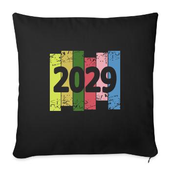 2029 - Sofa pillowcase 17,3'' x 17,3'' (45 x 45 cm) - black - Front