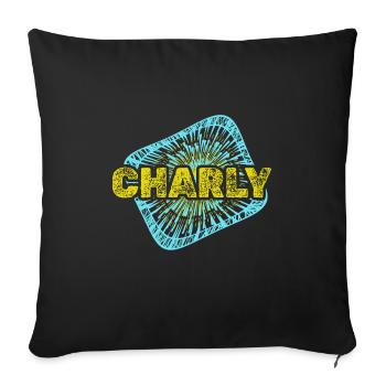 Leisure time Charly - Sofa pillowcase 17,3'' x 17,3'' (45 x 45 cm) - black - Front