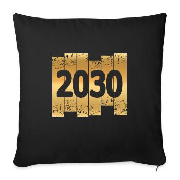 2030 - Sofa pillowcase 17,3'' x 17,3'' (45 x 45 cm) - black - Front