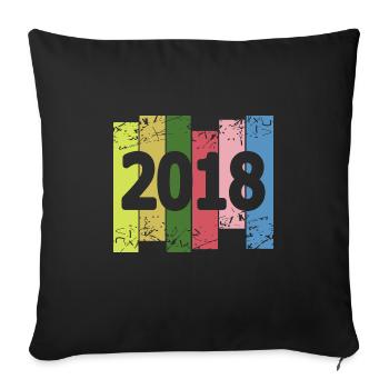 Funny 2018 - Sofa pillowcase 17,3'' x 17,3'' (45 x 45 cm) - black - Front