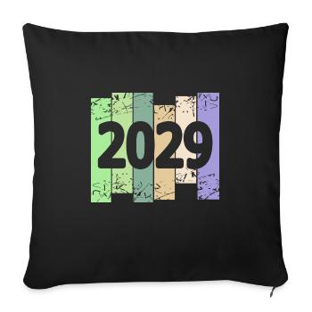 2029 - Sofa pillowcase 17,3'' x 17,3'' (45 x 45 cm) - black - Front