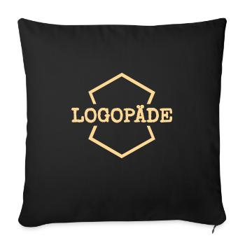 Orthophoniste au travail - Housse de coussin décorative 45 x 45 cm - noir - Devant