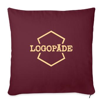 Orthophoniste au travail - Housse de coussin décorative 45 x 45 cm - bordeaux - Devant