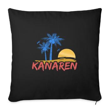 Plage des îles Canaries - Housse de coussin décorative 45 x 45 cm - noir - Devant