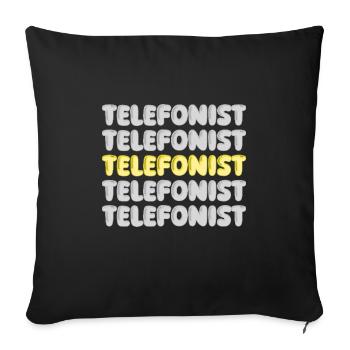 Job Telephone operator - Sofa pillowcase 17,3'' x 17,3'' (45 x 45 cm) - black - Front
